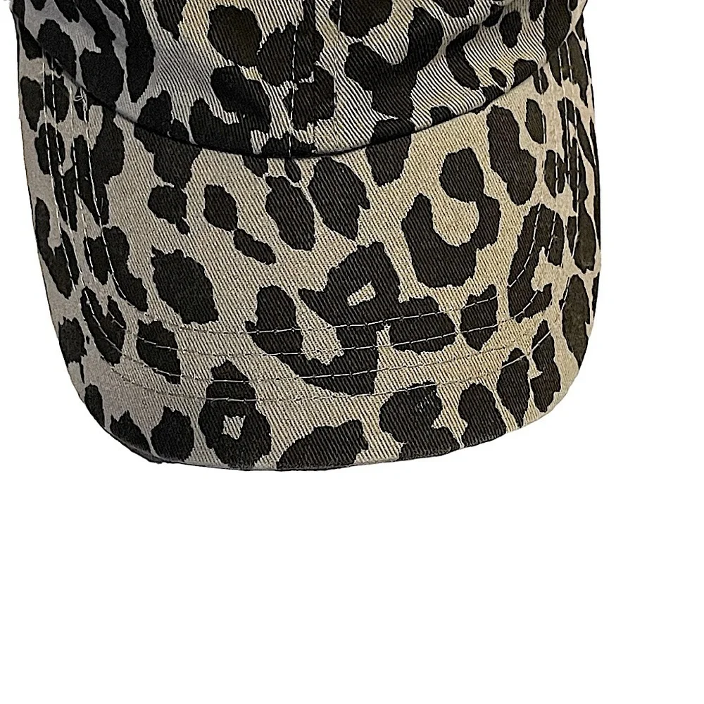 David and Young Animal Print Adjustable Baseball Cap Hat Black & Gray